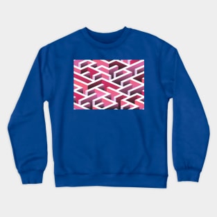 Pink 3D Maze Crewneck Sweatshirt